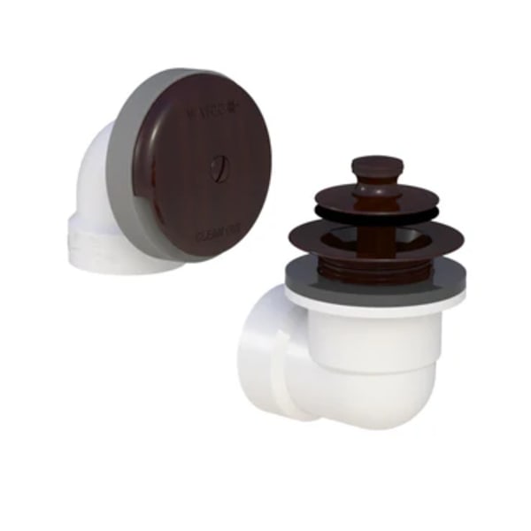 1-1/2" ABS Push Pull Bath Waste and Overflow Half Kit Wrought Iron