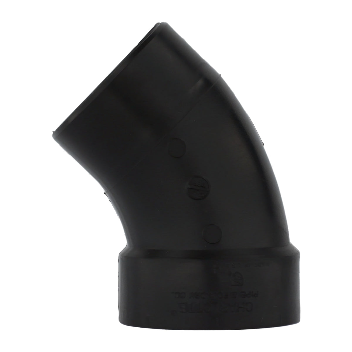 Charlotte Pipe 4" ABS DWV 45° Street Elbow - H x Spigot