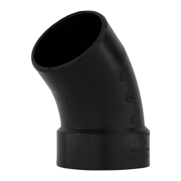 6" ABS DWV 45° Street Elbow - H x Spigot