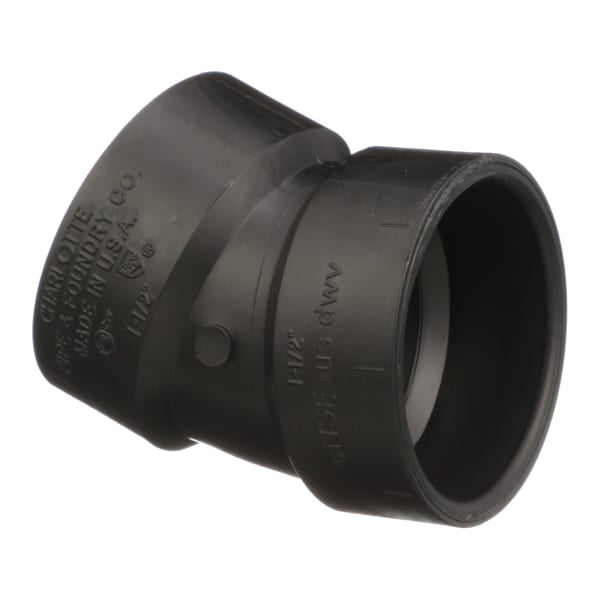 1-1/2" ABS DWV 22-1/2° Elbow - H x H