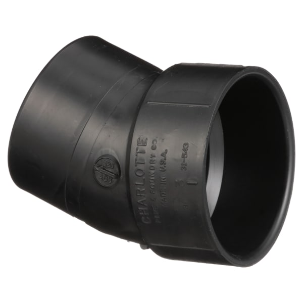 3" ABS DWV 22-1/2° Street Elbow - H x Spigot