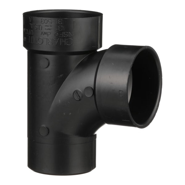 3" ABS DWV Street Sanitary Tee - Spigot x H x H