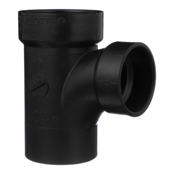 2" x 2" x 1-1/2" ABS DWV Street Sanitary Tee - Spigot x H x H