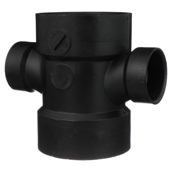 3" x 3" x 1-1/2" x 1-1/2" ABS DWV Double Sanitary Tee - All H