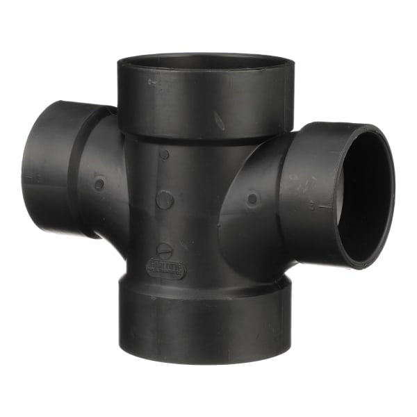 4" x 4" x 3" x 3" ABS DWV Double Sanitary Tee - All H