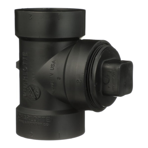 2" ABS DWV Test or Cleanout Tee with Plug - H x H x FPT