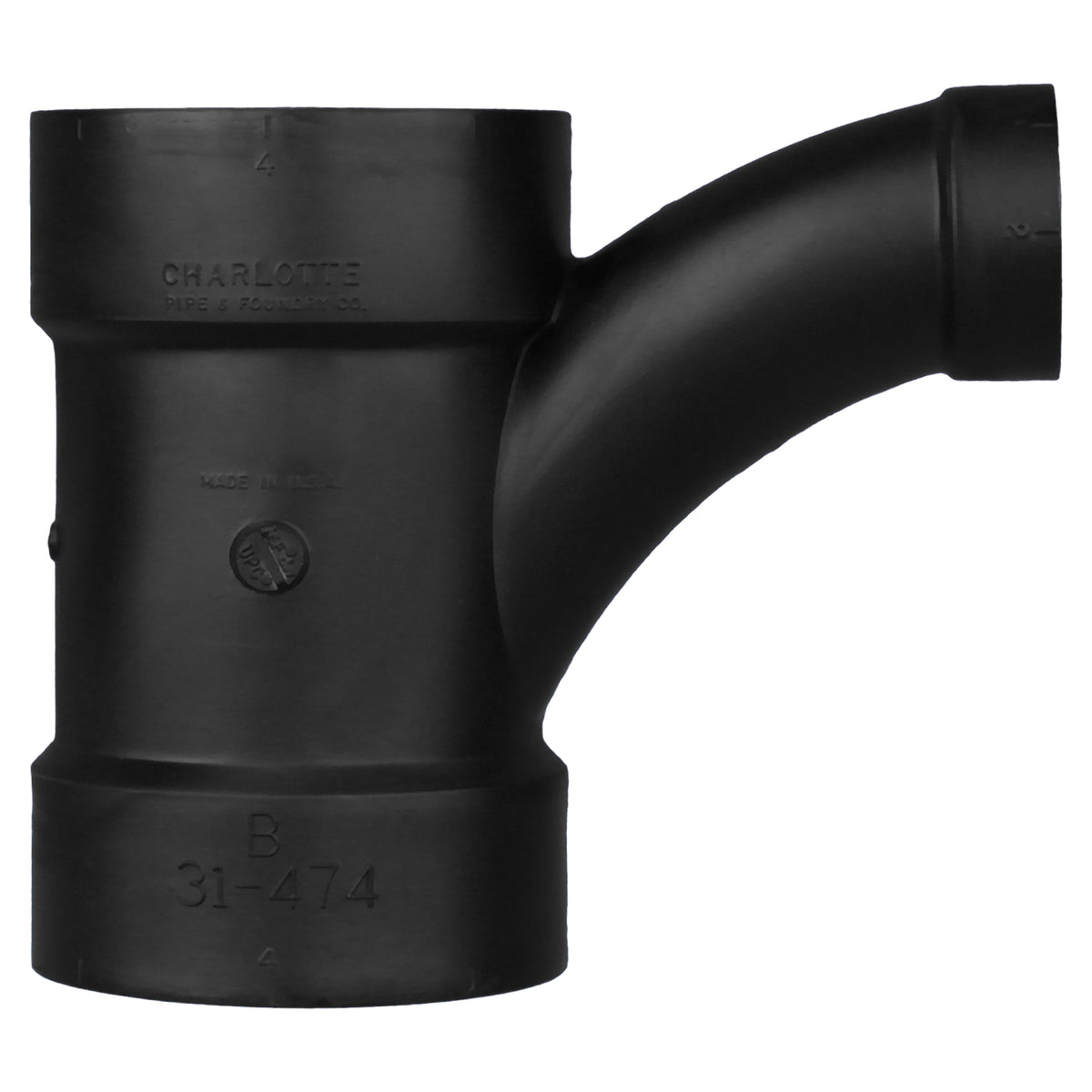 Charlotte Pipe 4" x 4" x 2" ABS DWV Combination Tee Wye - All H