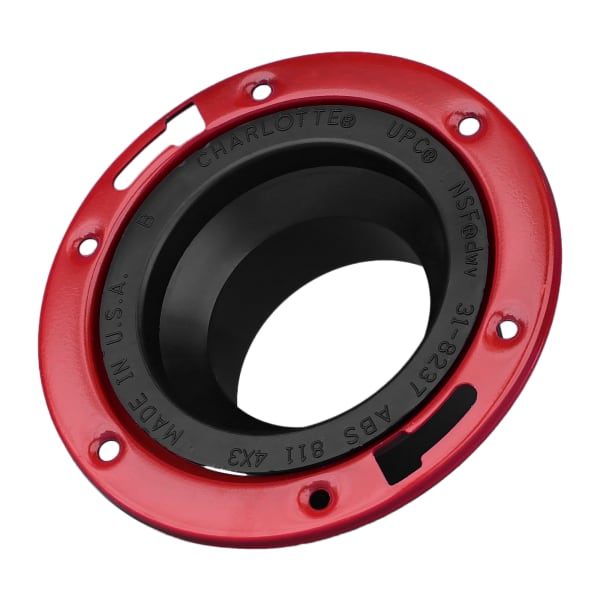4" x 3" ABS DWV Closet Flange with Metal Ring - Closet x H