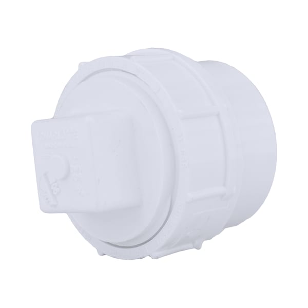 2" PVC DWV Cleanout Adapter with Plug - Spigot x FPT
