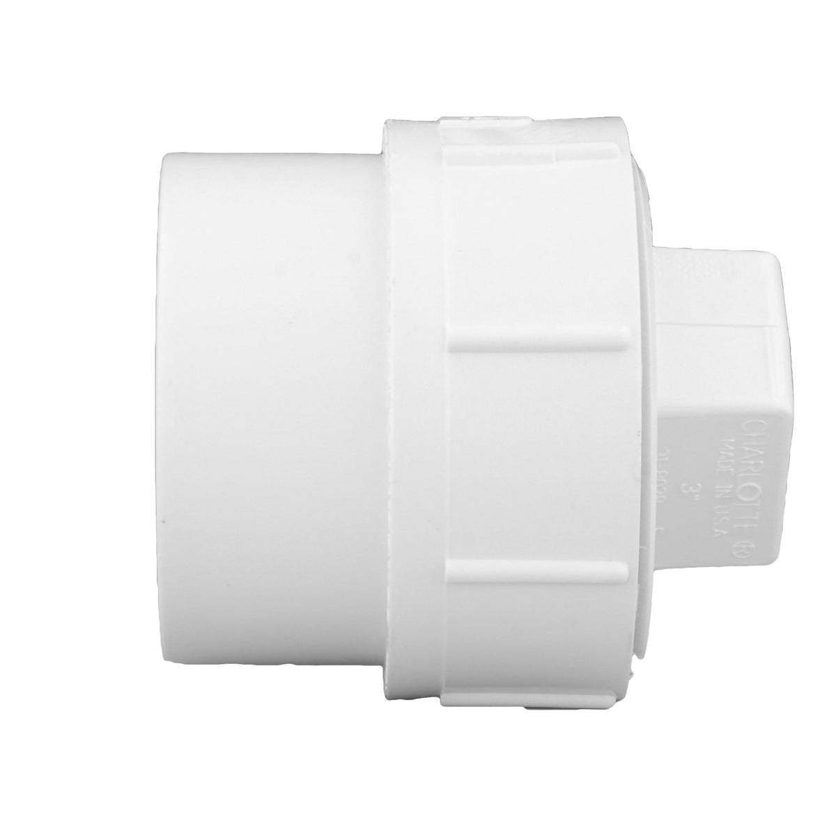 Charlotte Pipe 3" PVC DWV Cleanout Adapter with Plug - Spigot x FPT