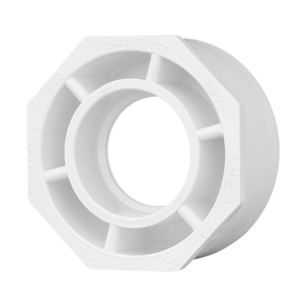 3" x 1 1/2" PVC DWV Flush Bushing - Spigot x H