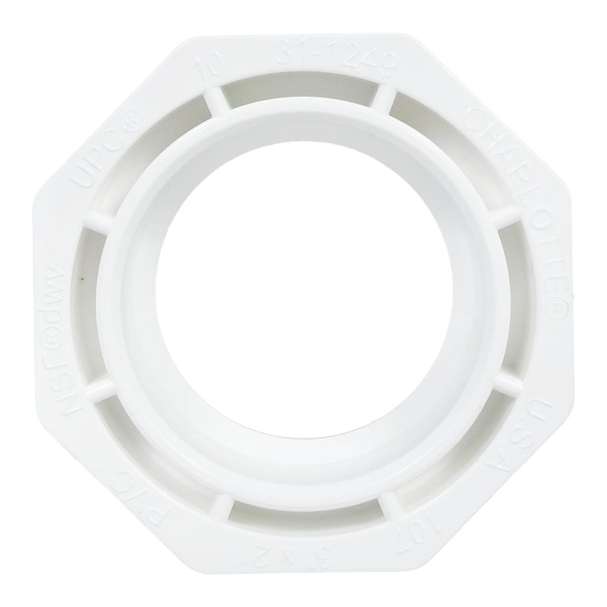 Charlotte Pipe 3" x 2" PVC DWV Flush Bushing - Spigot x H