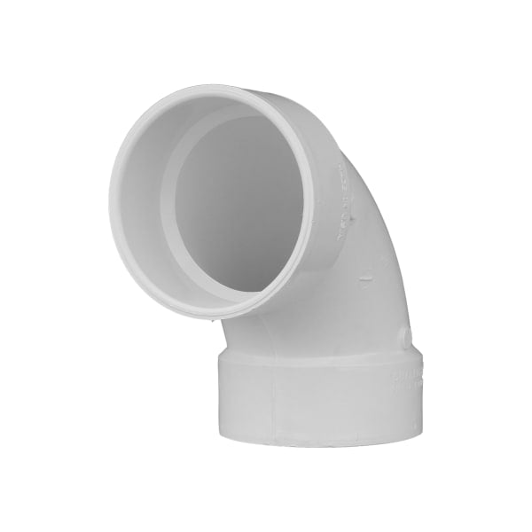 4" PVC DWV 90° Elbow - H x H
