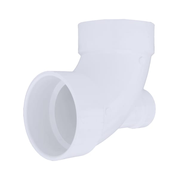 4" x 4" x 2" PVC DWV 90° Elbow with Low Heel Inlet - All H