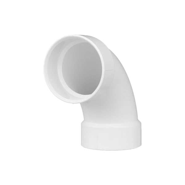 4" PVC DWV 90° Long Turn Elbow - H x H