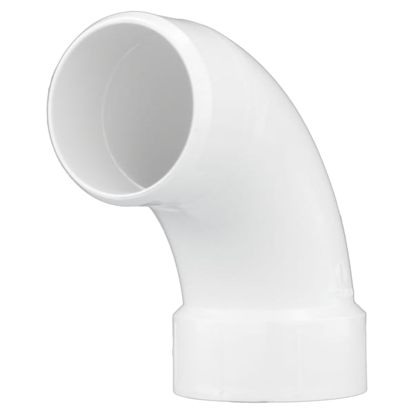 3" PVC DWV 90° Long Turn Street Elbow - H x Spigot