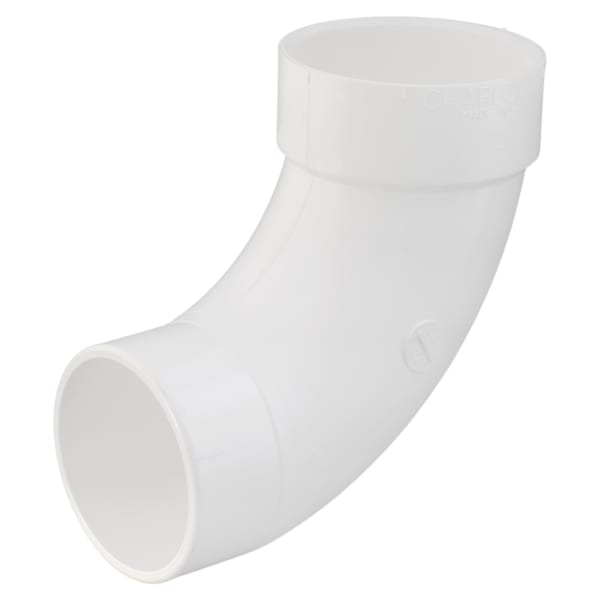 4" PVC DWV 90° Long Turn Street Elbow - H x Spigot