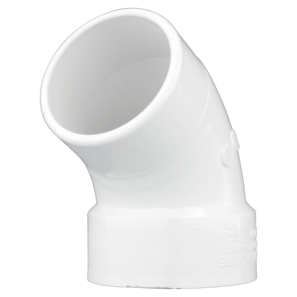 2" PVC DWV 60° Street Elbow - H x Spigot