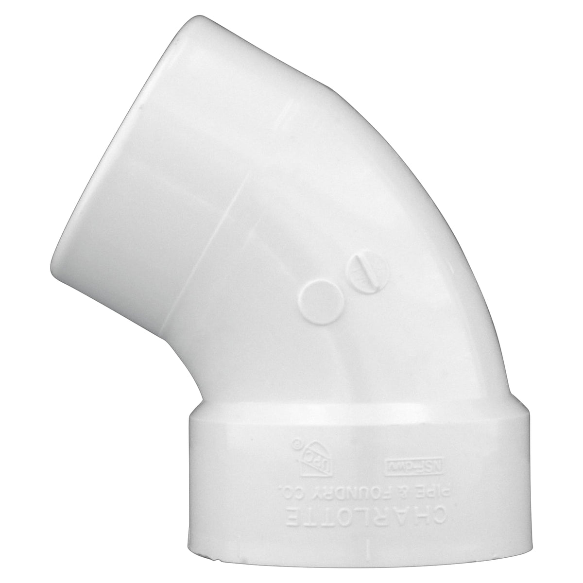 Charlotte Pipe 2" PVC DWV 60° Street Elbow - H x Spigot