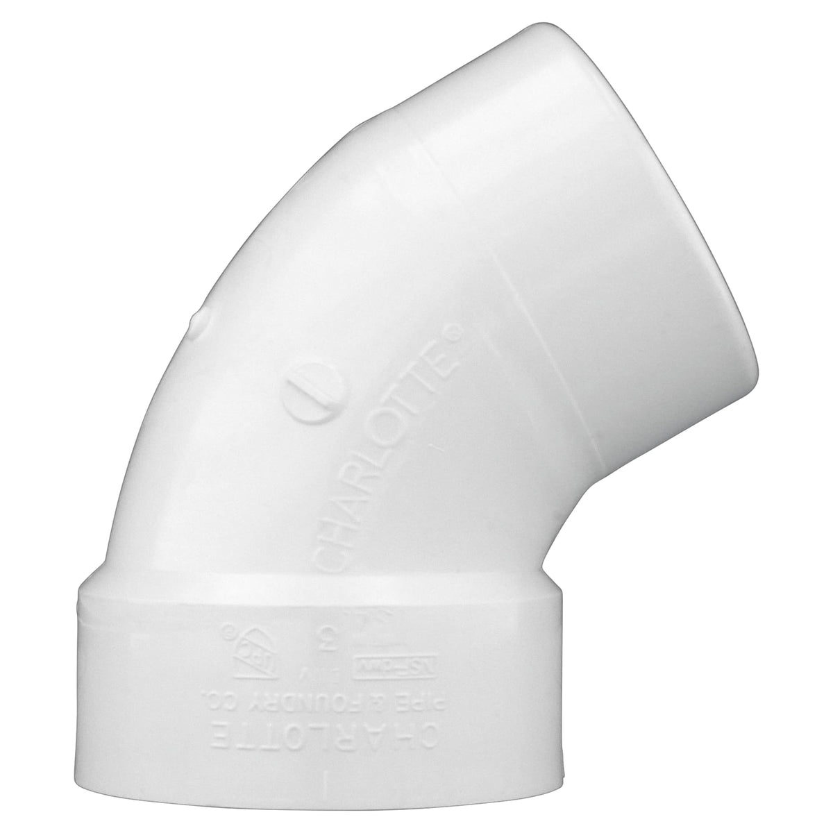 Charlotte Pipe 3" PVC DWV 60° Street Elbow - H x Spigot