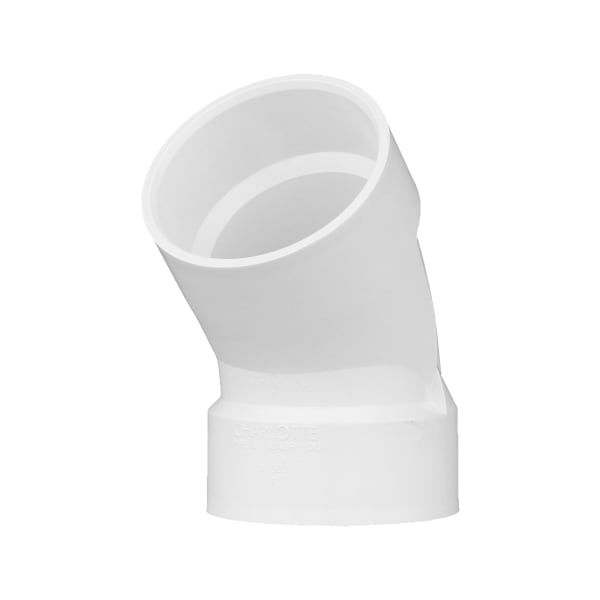 3" PVC DWV 45° Elbow - H x H