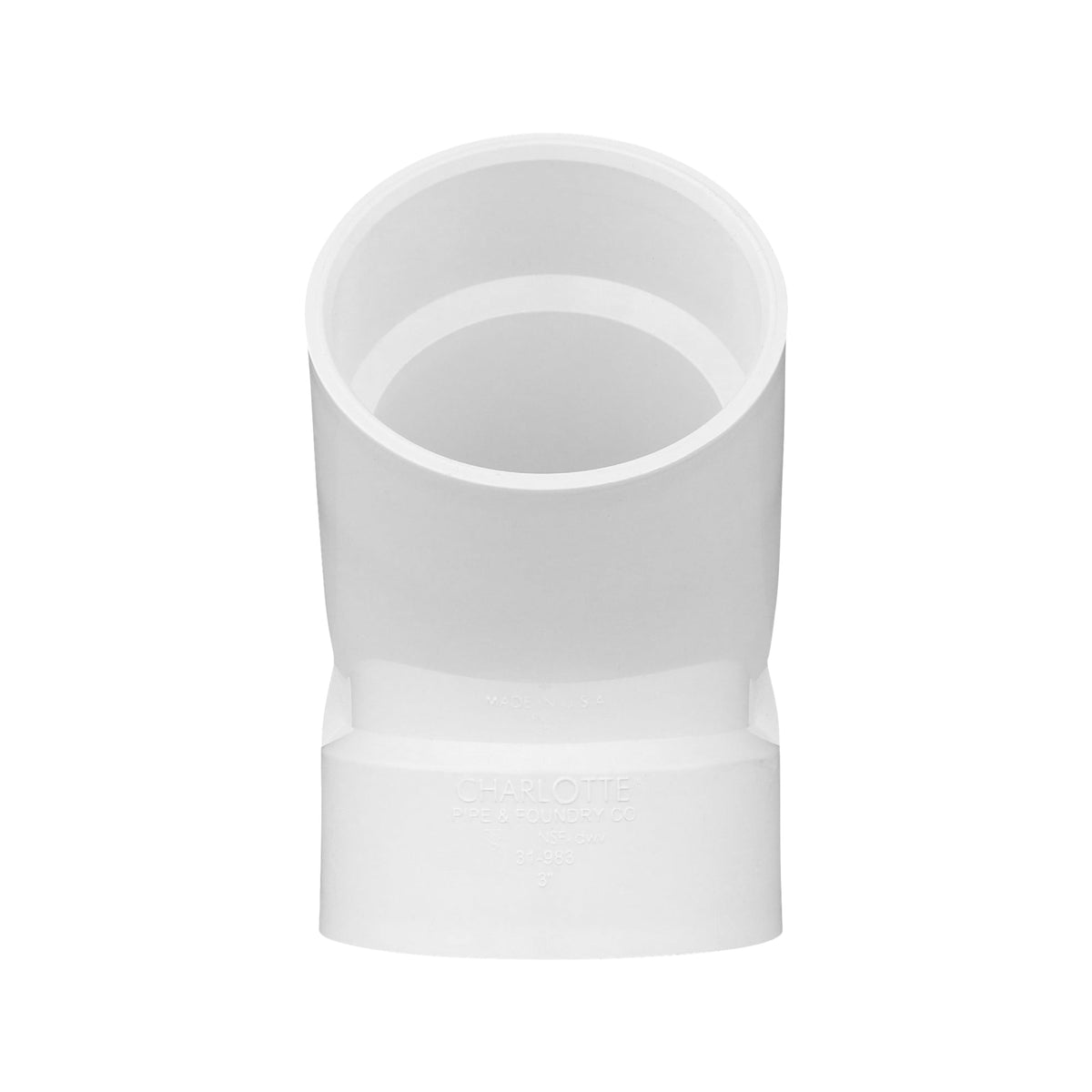 Charlotte Pipe 3" PVC DWV 45° Elbow - H x H