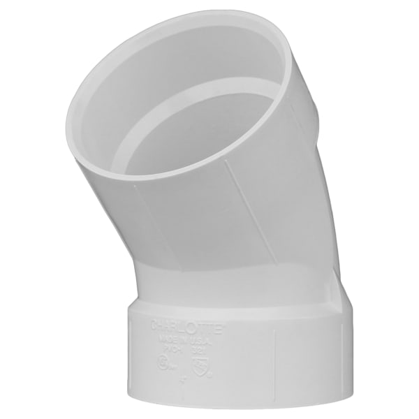 4" PVC DWV 45° Elbow - H x H