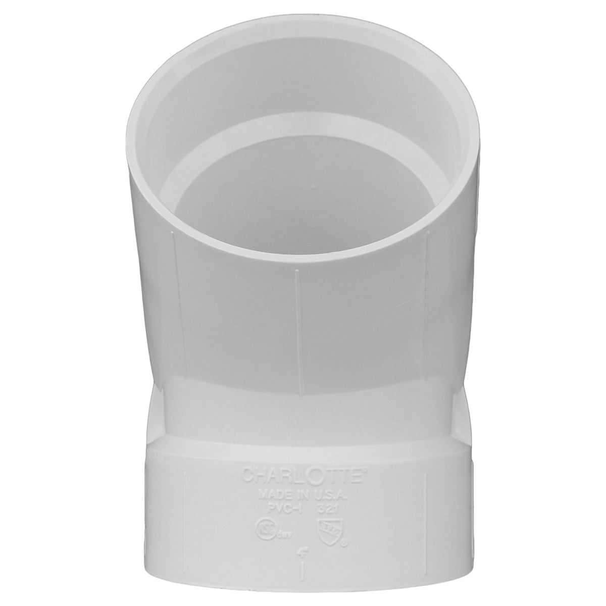 Charlotte Pipe 4" PVC DWV 45° Elbow - H x H