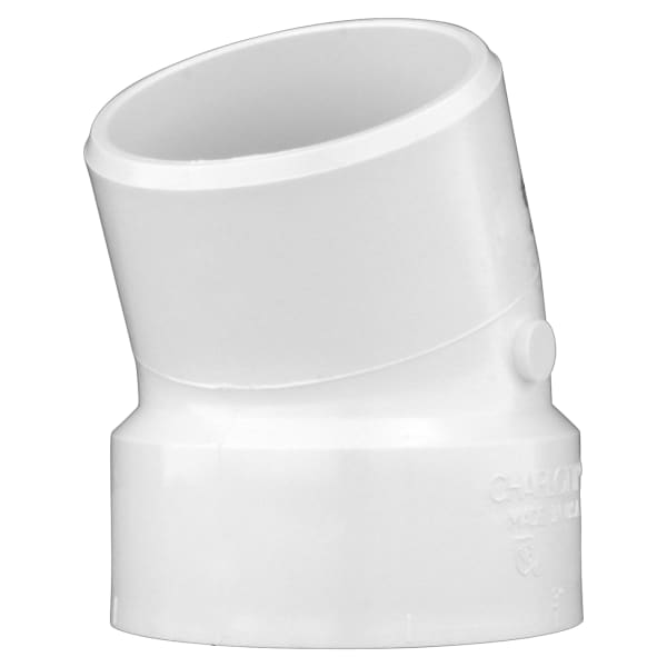 3" PVC DWV 22-1/2° Street Elbow - H x Spigot