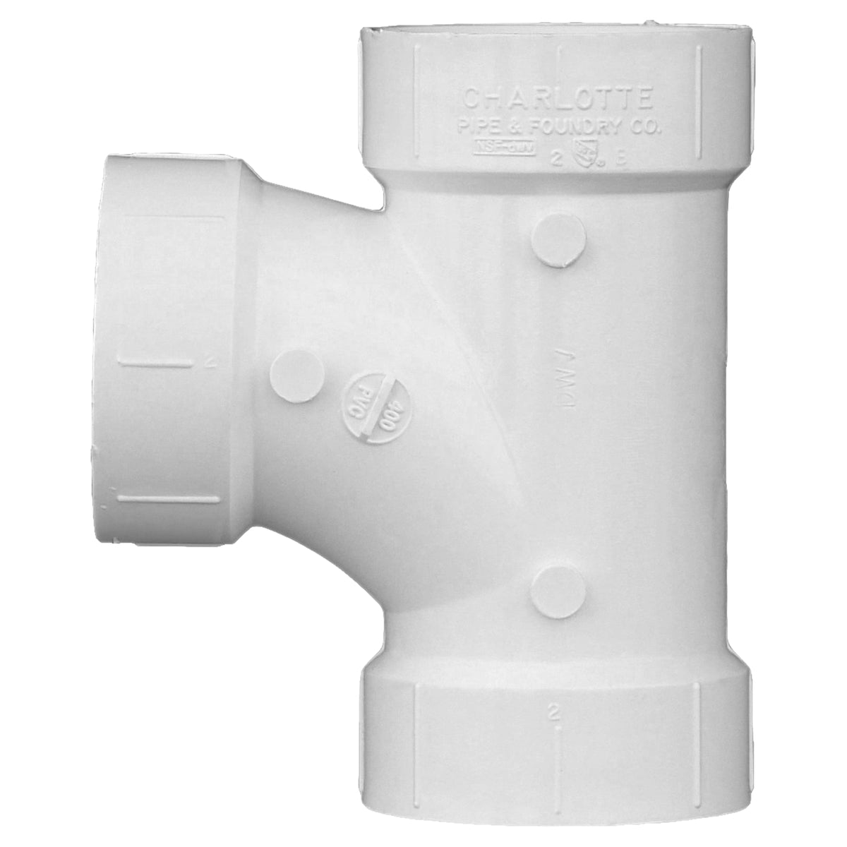 Charlotte Pipe 2" PVC DWV Sanitary Tee - All H