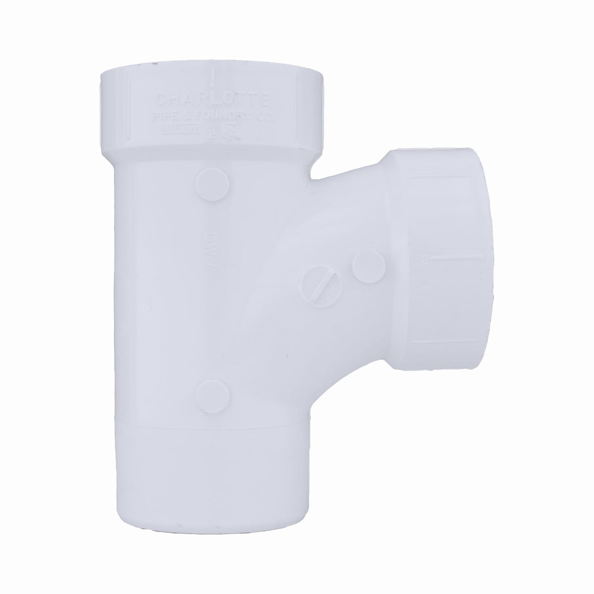 Charlotte Pipe 2" PVC DWV Street Sanitary Tee - Spigot x H x H