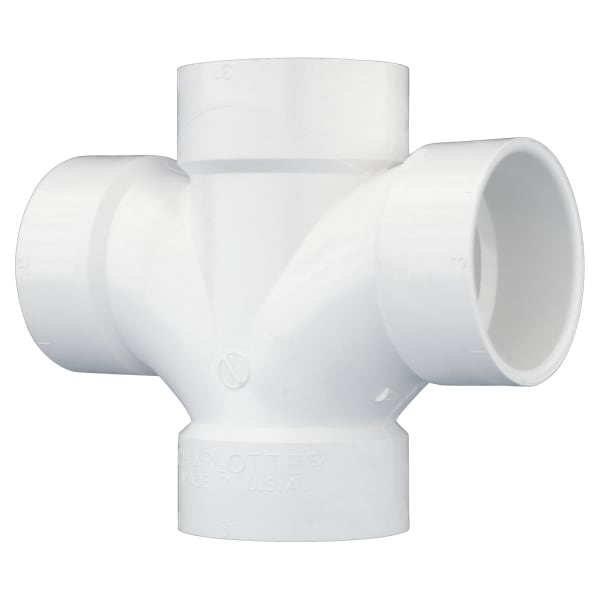 3" PVC DWV Double Sanitary Tee - All H