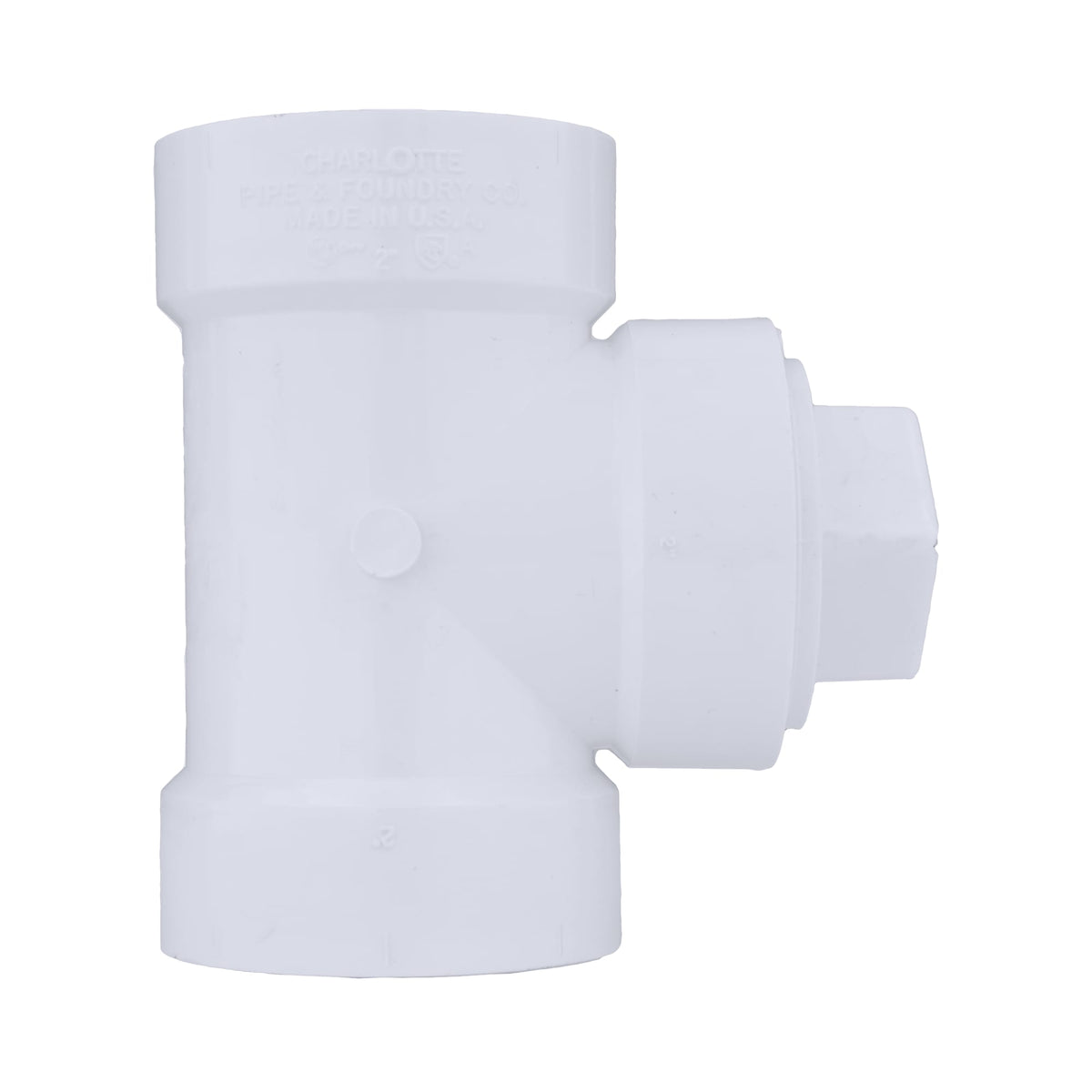 Charlotte Pipe 2" PVC DWV Test or Cleanout Tee with Plug - H x H x FPT