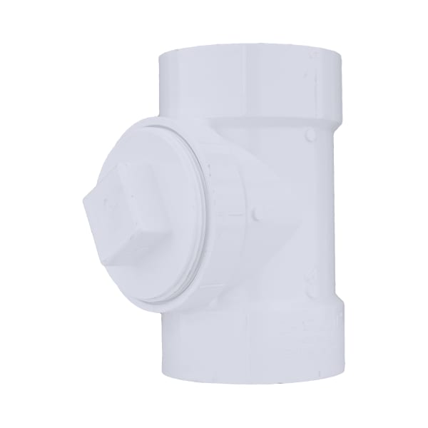 4" PVC DWV Test or Cleanout Tee with Plug - H x H x FPT