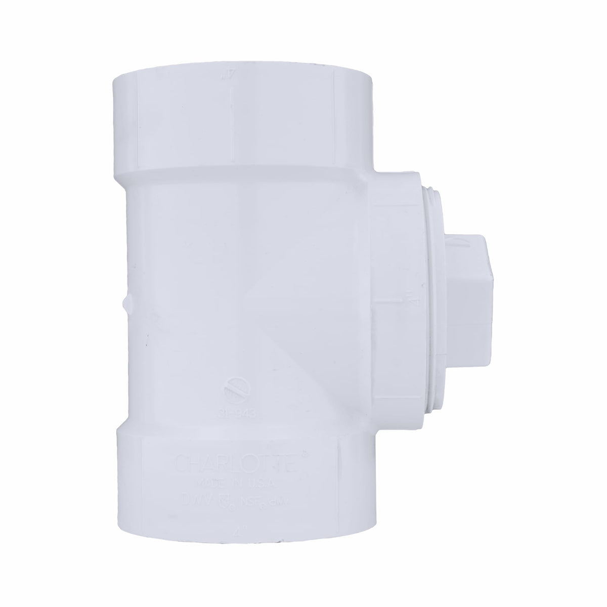 Charlotte Pipe 4" PVC DWV Test or Cleanout Tee with Plug - H x H x FPT