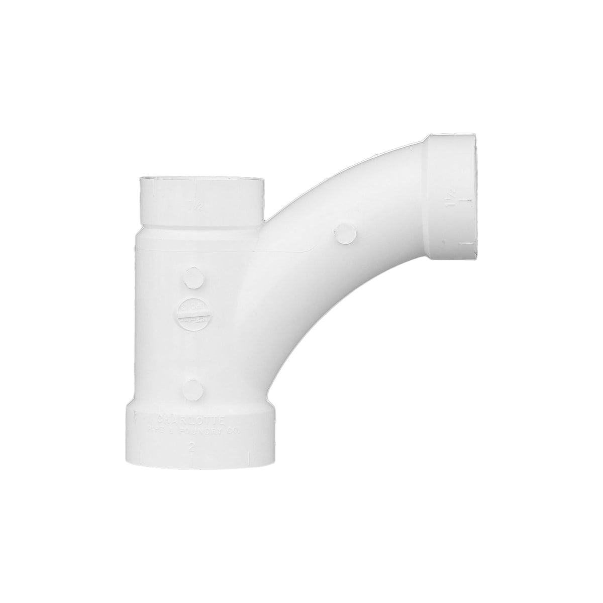 Charlotte Pipe 2" x 1-1/2" x 1-1/2" PVC DWV Combination Tee Wye - All H