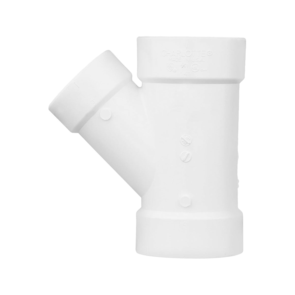 Charlotte Pipe 4" x 4" x 3" PVC DWV Wye - All H