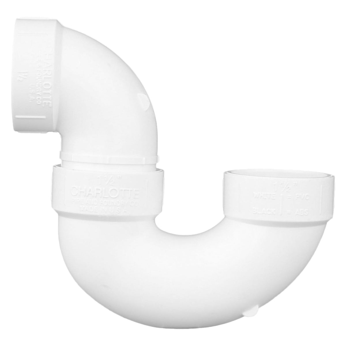 Charlotte Pipe 1-1/2" PVC DWV P-Trap Solvent Weld - H x H