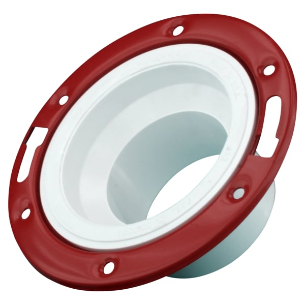 4" x 3" PVC DWV Spigot Closet Flange with Metal Ring - Closet x Spigot