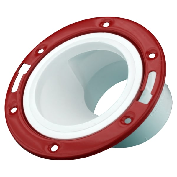 4" x 3" PVC DWV Offset Closet Flange with Metal Ring - Closet x H
