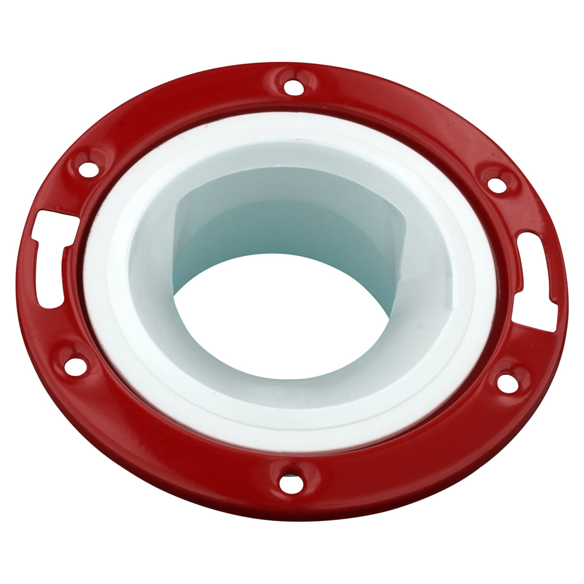 Charlotte Pipe 4" x 3" PVC DWV Offset Closet Flange with Metal Ring - Closet x H