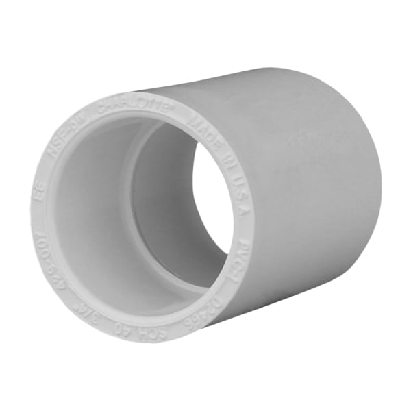 3/4" PVC SCH40 Coupling - Socket x Socket