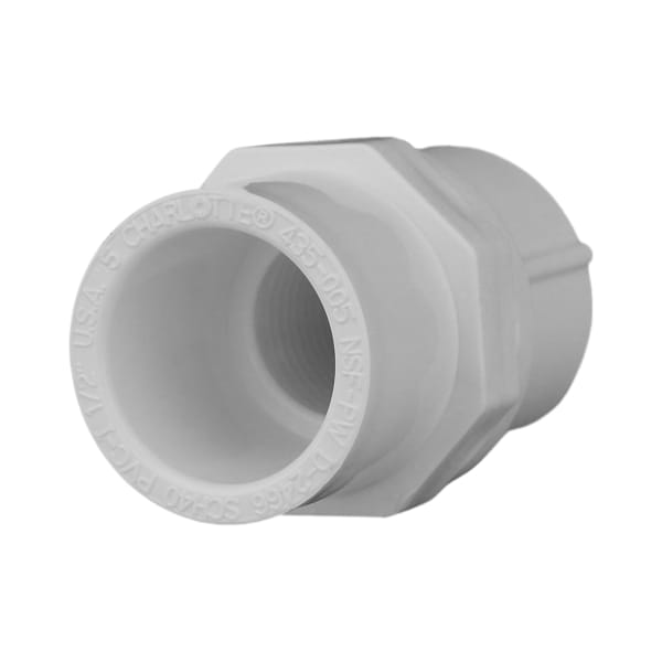 1/2" PVC SCH40 Female Adapter - Socket x FPT