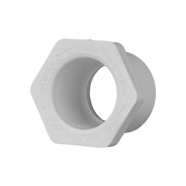 3/4" x 1/2" PVC SCH40 Bushing - Spigot x Socket