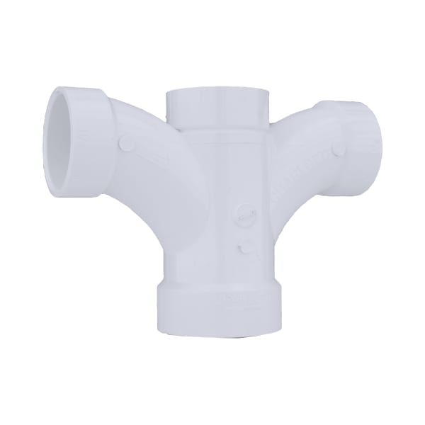 2" x 1-1/2" x 1-1/2" x 1-1/2" PVC DWV Double Fixture Fitting - All H