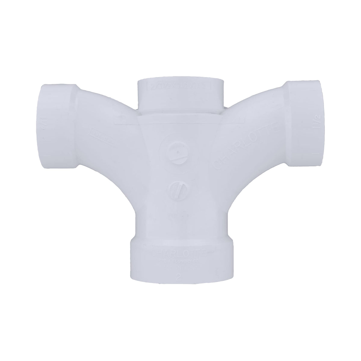 Charlotte Pipe 2" x 1-1/2" x 1-1/2" x 1-1/2" PVC DWV Double Fixture Fitting - All H