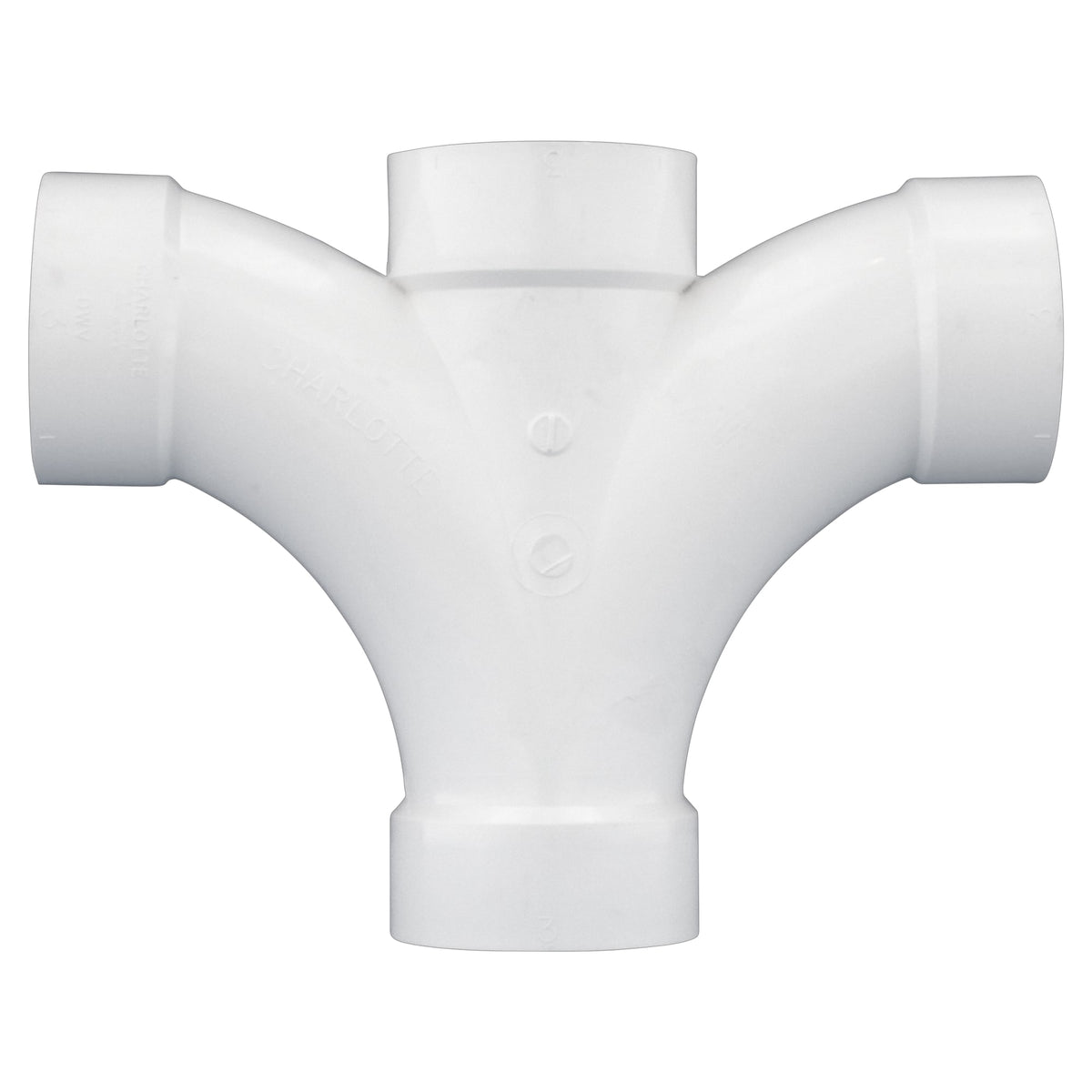 Charlotte Pipe 3" PVC DWV Double Fixture Fitting - All H