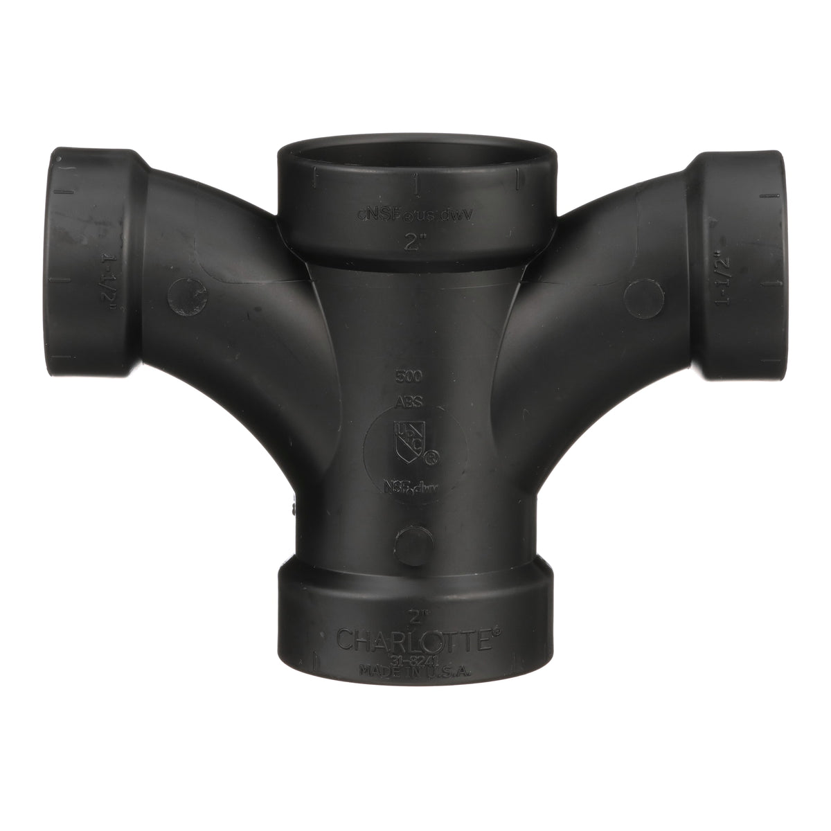 Charlotte Pipe 2" x 2" x 1-1/2" x 1-1/2" ABS DWV Double Fixture Fitting - All H