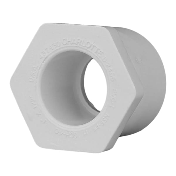 1" x 1/2" PVC SCH40 Bushing - Spigot x Socket
