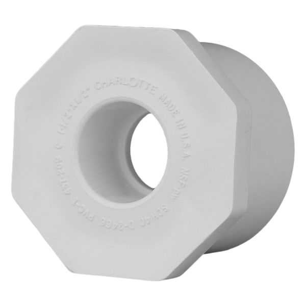 1-1/2" x 1/2" PVC SCH40 Bushing - Spigot x Socket